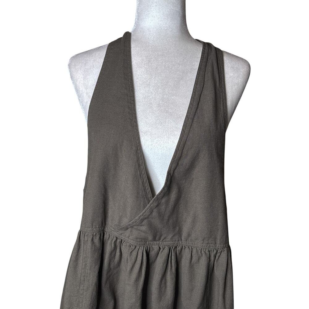 The Shanty Corporation Zhivago Pinafore Sleeveless Midi Dress Green L/XL - Picture 4 of 8